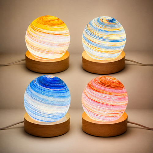 Planet lamp crystal - 3d,