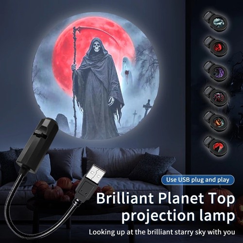 Led halloween moon - halloween, usb